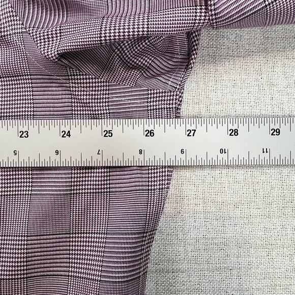 Jos. A Bank Travelers Collection Long Slv Dress Shirt Mens XL Purple Houndstooth - Picture 5 of 6
